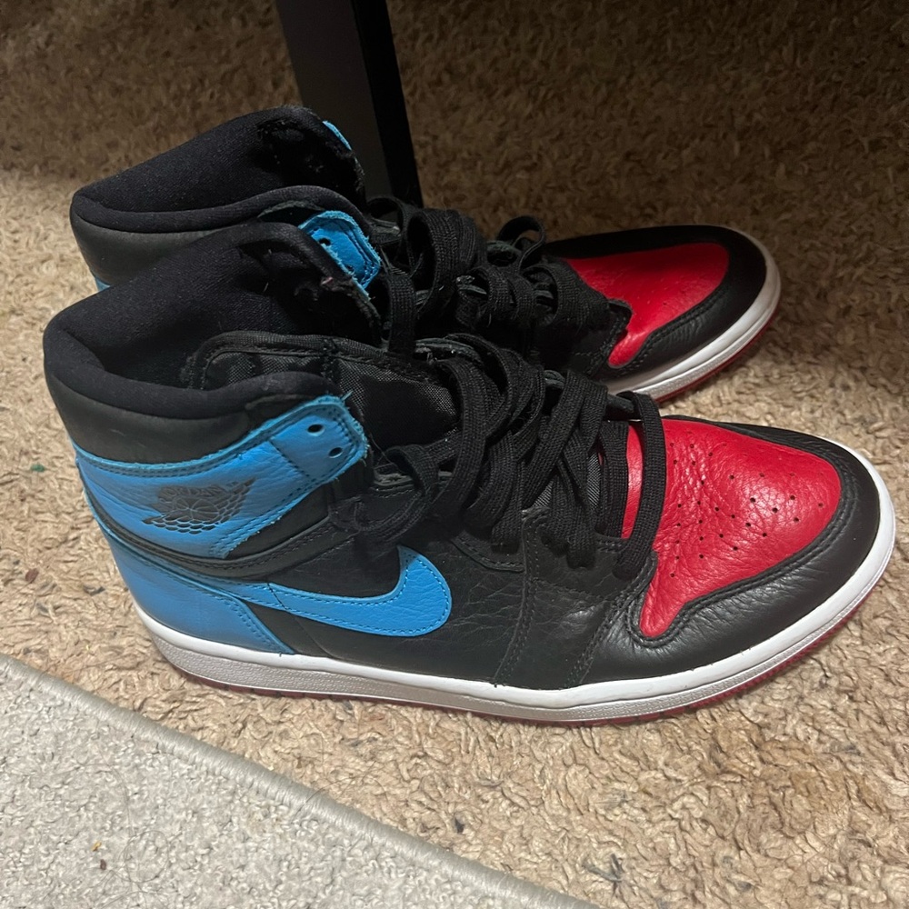Nike Red and Blue High-Top Sneakers